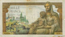 1000 Francs DÉESSE DÉMÉTER FRANCE  1942 F.40.10 B+