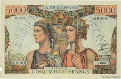 5000 Francs TERRE ET MER Spécimen FRANCIA  1949 F.48.01Sp