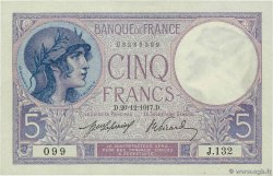 5 Francs FEMME CASQUÉE FRANCE  1917 F.03.01 SUP+