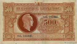 500 Francs MARIANNE fabrication anglaise FRANCE  1945 VF.11.01 pr.TTB