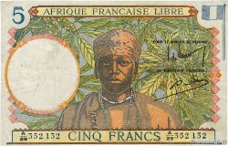 5 Francs AFRIQUE ÉQUATORIALE FRANÇAISE Brazzaville 1941 P.06a TB+