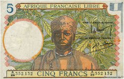 5 Francs AFRIQUE ÉQUATORIALE FRANÇAISE Brazzaville 1941 P.06a BC+