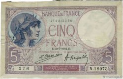 5 Francs FEMME CASQUÉE Publicitaire FRANCE  1924 F.03.08 TTB