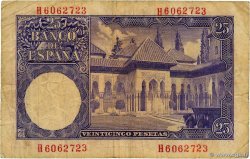 25 Pesetas SPAIN  1954 P.147 VG