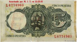 5 Pesetas Publicitaire ESPAÑA  1951 P.140a EBC