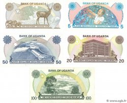 5 à 100 Shillings Lot UGANDA  1973 P.05A à P.09c fST