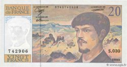 20 Francs DEBUSSY à fil de sécurité FRANKREICH  1990 F.66bis.01