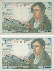 5 Francs BERGER Lot FRANCIA  1947 F.05.07