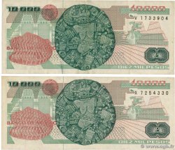 10000 Pesos Lot MEXICO  1987 P.090a et P.090b SS