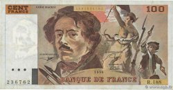 100 Francs DELACROIX imprimé en continu FRANCE  1990 F.69bis.02e1