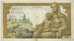 1000 Francs DÉESSE DÉMÉTER FRANKREICH  1942 F.40.12 S