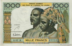 1000 Francs WEST AFRIKANISCHE STAATEN  1966 P.103Ae fVZ