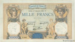 1000 Francs CÉRÈS ET MERCURE type modifié FRANKREICH  1939 F.38.40 fSS