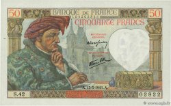 50 Francs JACQUES CŒUR FRANCIA  1941 F.19.07 q.FDC