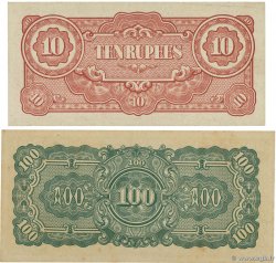 10 et 100 Rupees Lot BURMA (VOIR MYANMAR)  1942 P.16b et P.17b AU