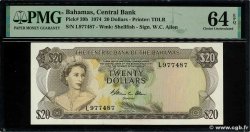 20 Dollars BAHAMAS  1974 P.39b