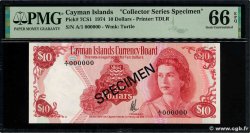 10 Dollars Spécimen ÎLES CAIMANS  1974 P.07CS1 NEUF