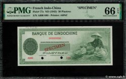 50 Piastres Spécimen INDOCHINE FRANÇAISE  1945 P.077s NEUF