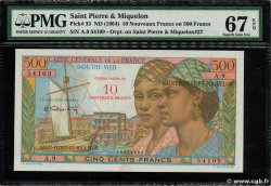 10 NF sur 500 Francs Pointe à Pitre SAINT PIERRE AND MIQUELON  1964 P.33 UNC