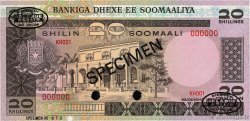 20 Shilin Spécimen SOMALIE  1981 P.29s NEUF