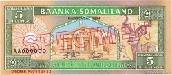 5 Shillings / 5 Shilin Spécimen SOMALILAND  1994 P.01s UNC