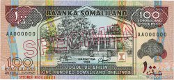 100 Shillings / 100 Shilin Spécimen SOMALILAND  1994 P.05as ST