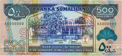 500 Shillings / 500 Shilin Spécimen SOMALILAND  1994 P.06as UNC