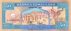 50 Shillings / 50 Shilin Spécimen SOMALILAND  1996 P.07as ST