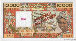 10000 Francs Spécimen WEST AFRICAN STATES  1991 P.709Ks UNC