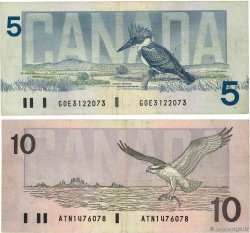 5 et 10 Dollars Lot CANADA  1986 P.095c et P.096a MB