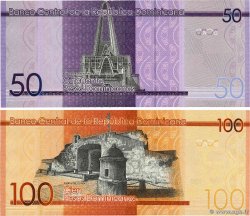 50 et 100 Pesos Dominicanos Lot RÉPUBLIQUE DOMINICAINE  2014 P.189 et P.190 FDC