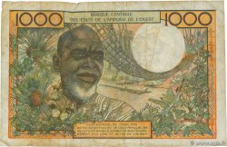 1000 Francs WEST AFRICAN STATES  1961 P.703Kb VG