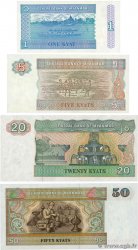 1, 5, 20 et 50 Kyats Lot MYANMAR  1997 P.69, P.70a, P.72 et P.73b fST+