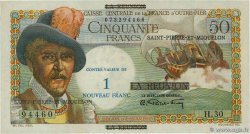 1 NF sur 50 Francs Belain d Esnambuc SAINT PIERRE ET MIQUELON 1960 P.30b