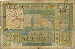 1000 Francs MOROCCO  1956 p.47 F-