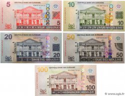 5 au 100 Dollars Lot SURINAME  2012 P.162 au P.166 q.FDC