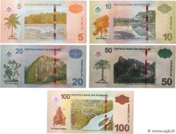 5 au 100 Dollars Lot SURINAM  2012 P.162 au P.166 SC+