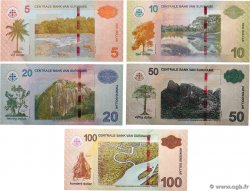 5 au 100 Dollars Lot SURINAM  2012 P.162 au P.166 SC+