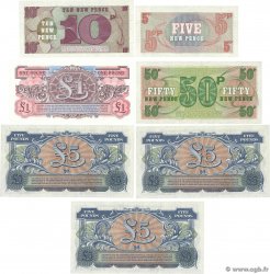 1 et 5 Pounds et 5, 10, 50 New Pence Lot ANGLETERRE  1972 P.M022a, P.M023,P.M047, P.M048 et P.M049 NEUF