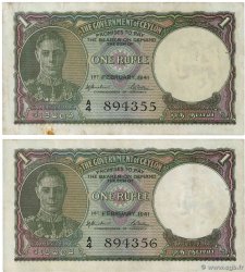 1 Rupee Lot CEYLAN  1941 P.030