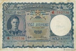 10 Rupees CEYLAN  1944 P.036A TB+
