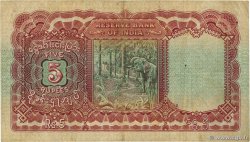 5 Rupees BURMA (SEE MYANMAR)  1938 P.04 F