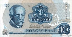 10 Kroner NORVÈGE  1983 P.36c XF+