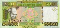 500 Francs Guinéens Petit numéro GUINEA  2006 P.39a UNC