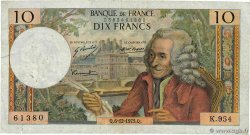 10 Francs VOLTAIRE Grand numéro FRANCE  1973 F.62.65