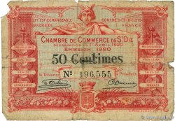 50 Centimes FRANCE Regionalismus und verschiedenen Saint-Die 1920 JP.112.16