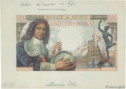 500 Francs COLBERT type 1943 Non émis FRANCIA  1943 NE.1942