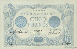 5 Francs BLEU Numéro spécial FRANCIA  1915 F.02.29 q.FDC