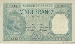 20 Francs BAYARD FRANCE  1918 F.11.03a VF+