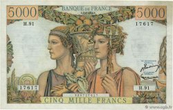 5000 Francs TERRE ET MER FRANCE  1952 F.48.06 XF+